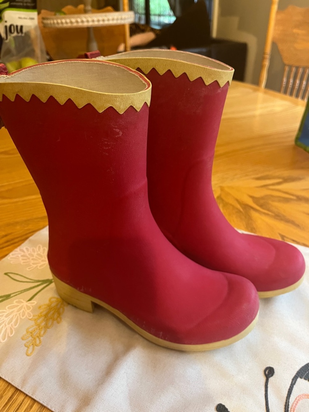 Sanita Danish Design Rain Boots with Tan Trim